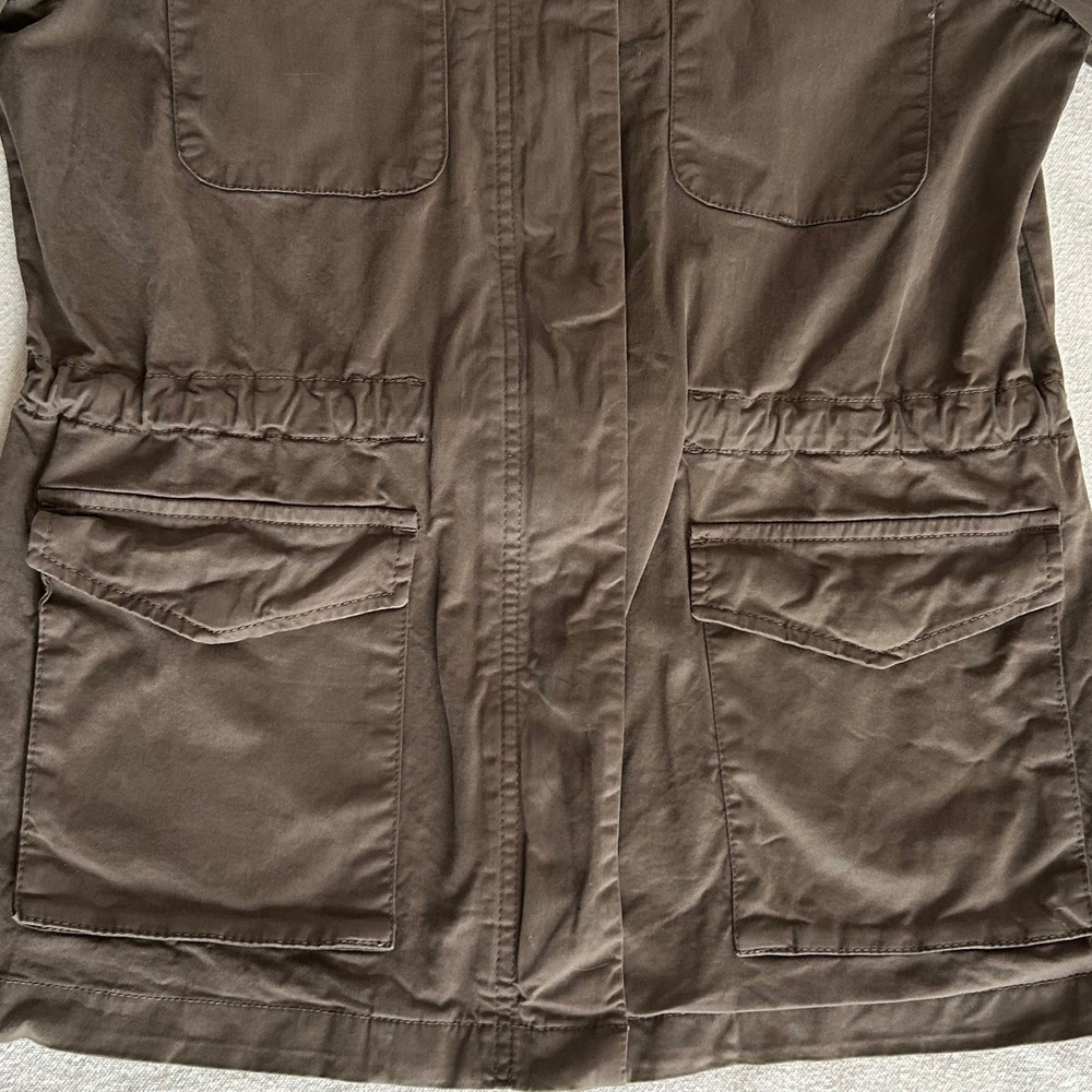 Hinge Utility Field Jacket Womens Medium Brown Cotton Twill Military Gorpcore - Picture 8 of 11